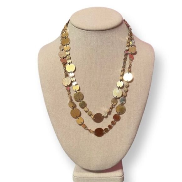🤯5/$20🤯 Long Gold Discs Necklace - Picture 1 of 3